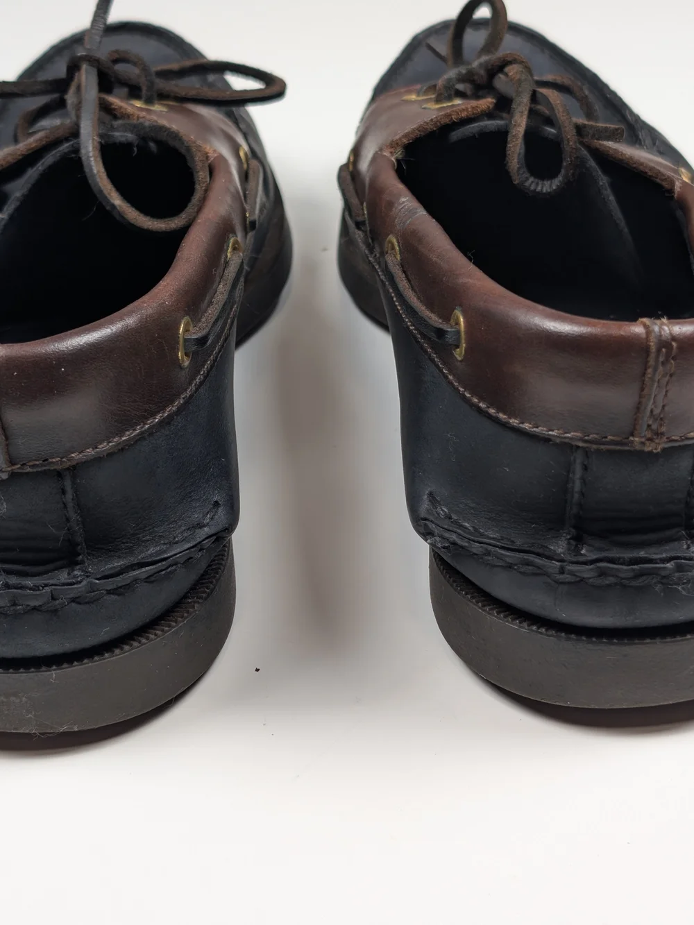 Sperry Top-Sider Original 2-Eye Boat Shoes Black Brown Leather Men 11 S